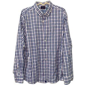 UntuckIt Mens Wrinkle-Free Performance Macul Plaid Long Sleeve Shirt Size XXL